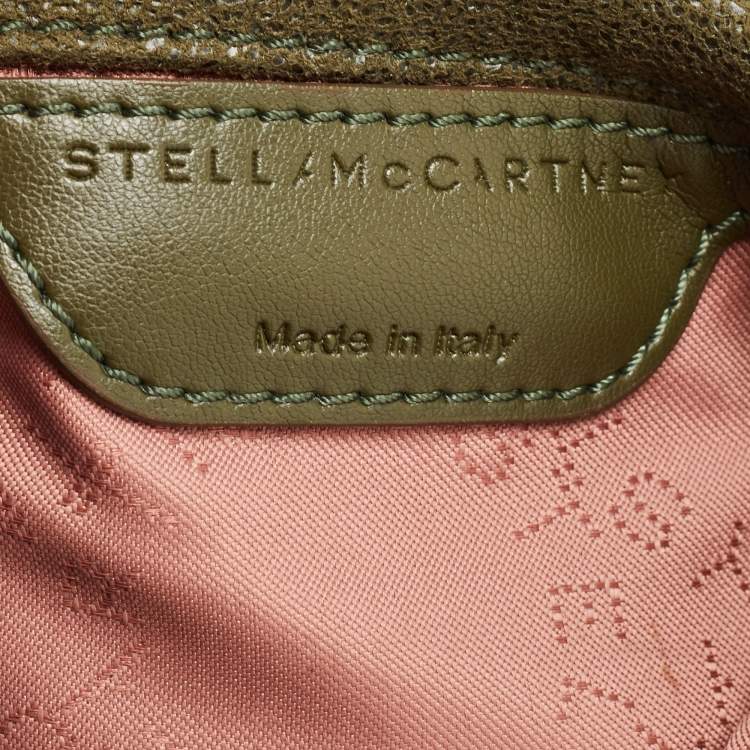 Pre Owned Stella McCartney Military Green Faux Suede Mini Falabella Tote