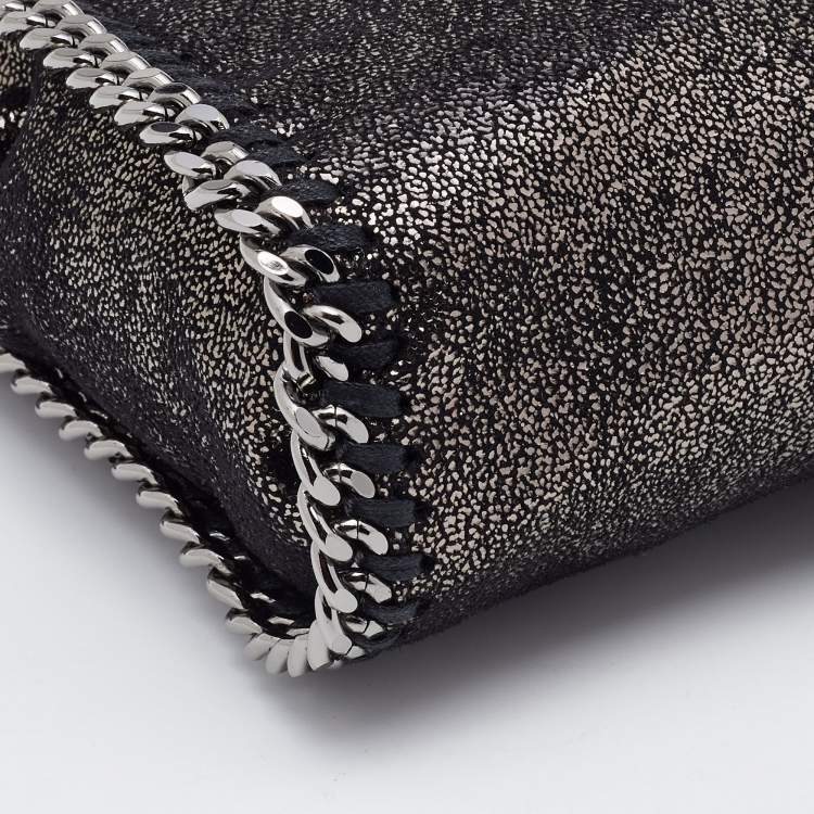 Pre Owned Stella McCartney Metallic Faux Leather Tiny Falabella Crossbody Bag