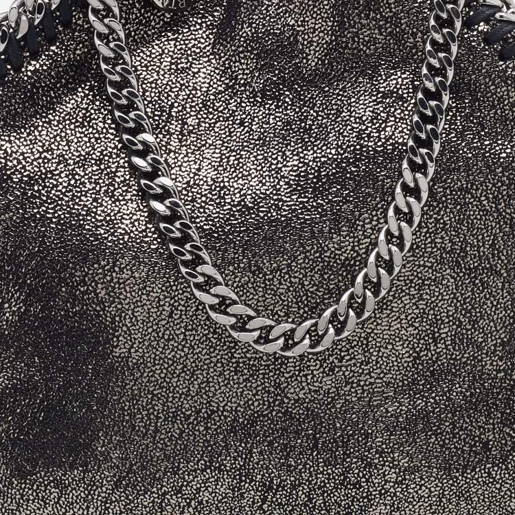 Pre Owned Stella McCartney Metallic Faux Leather Tiny Falabella Crossbody Bag
