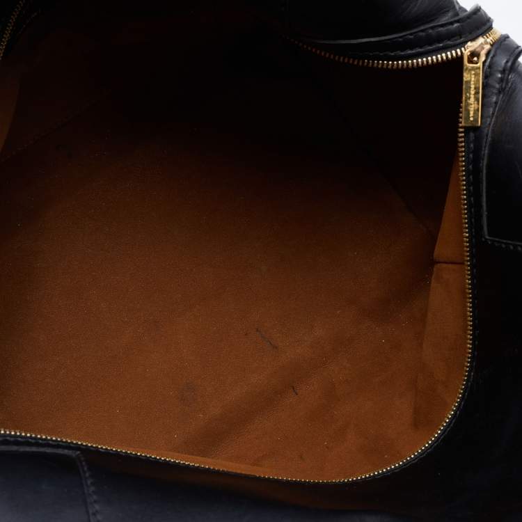 Pre Owned Stella McCartney Black Faux Leather Zip Cavendish Tote