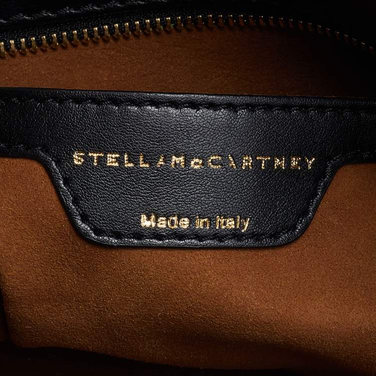 Pre Owned Stella McCartney Black Faux Leather Zip Cavendish Tote