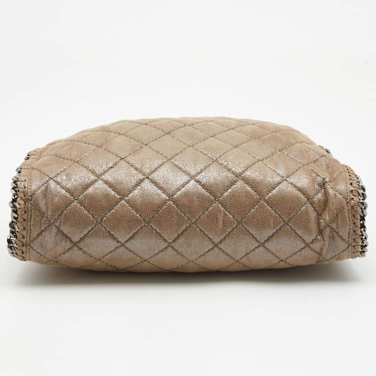 Pre Owned Stella McCartney Beige Faux Suede Glossy Small Falabella Tote