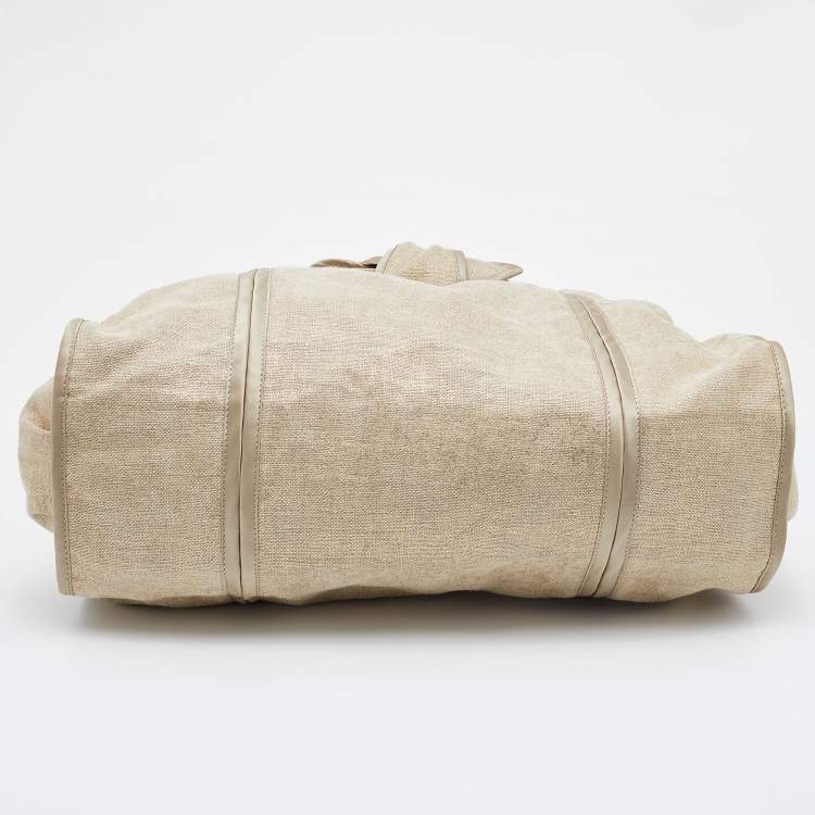 Pre Owned Stella McCartney Beige Canvas and Satin Chain Shoulder Bag
