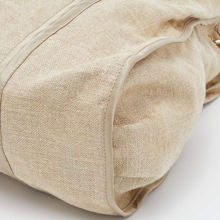 Pre Owned Stella McCartney Beige Canvas and Satin Chain Shoulder Bag
