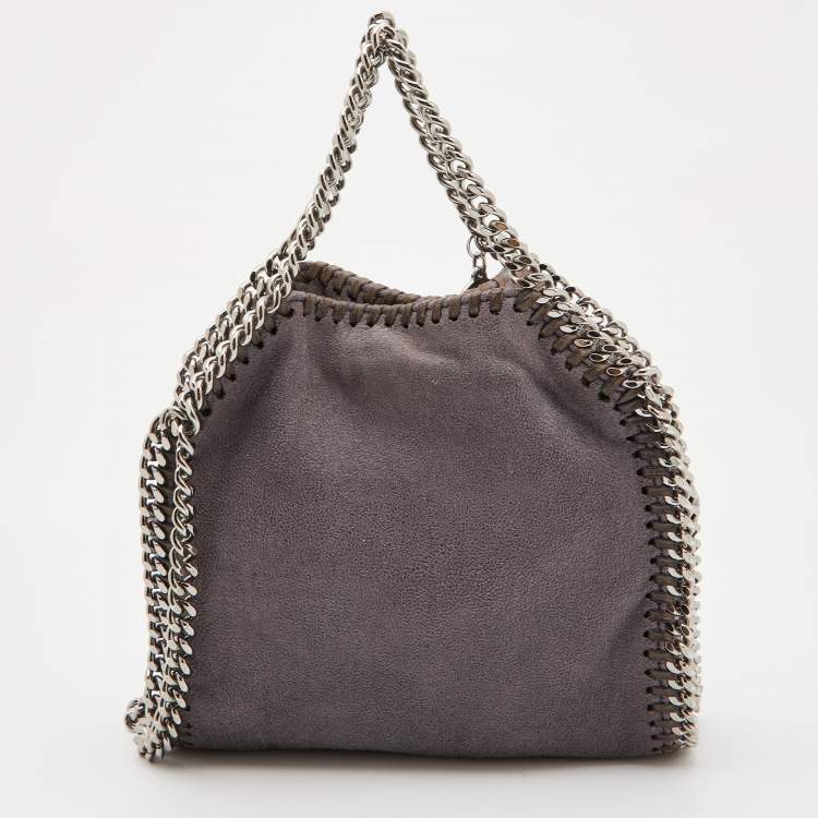 Pre Owned Stella McCartney Grey Faux Suede Tiny Falabella Tote