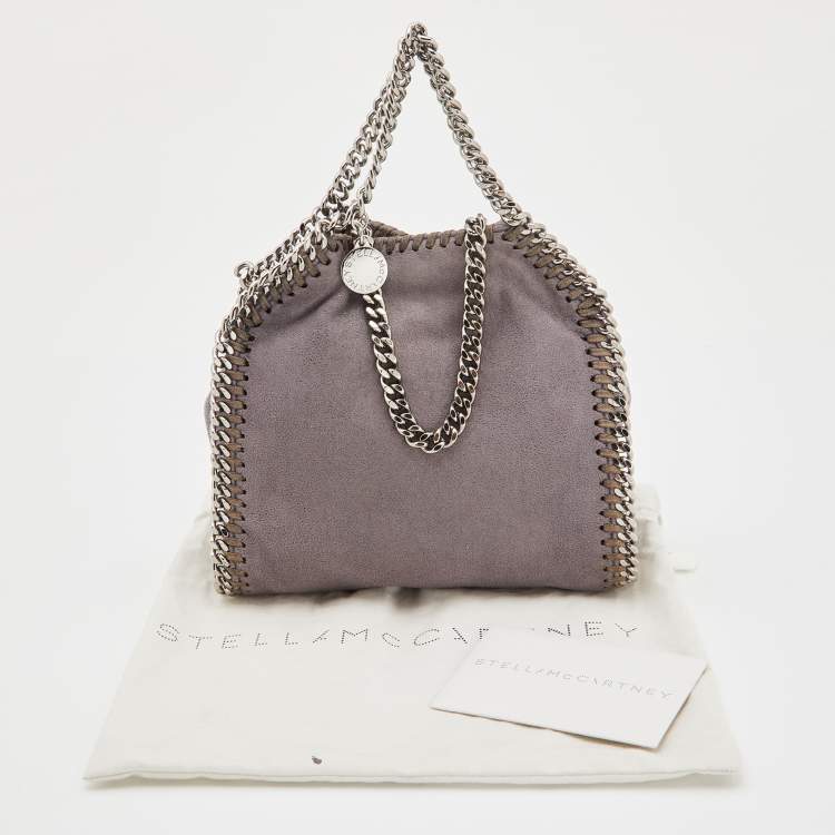 Pre Owned Stella McCartney Grey Faux Suede Tiny Falabella Tote