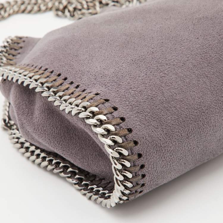 Pre Owned Stella McCartney Grey Faux Suede Tiny Falabella Tote