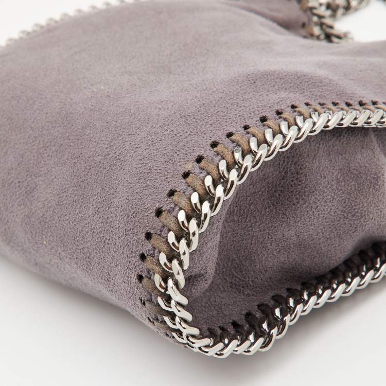 Pre Owned Stella McCartney Grey Faux Suede Tiny Falabella Tote