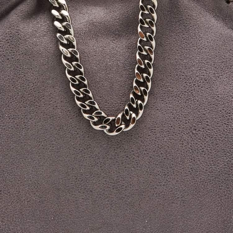 Pre Owned Stella McCartney Grey Faux Suede Tiny Falabella Tote