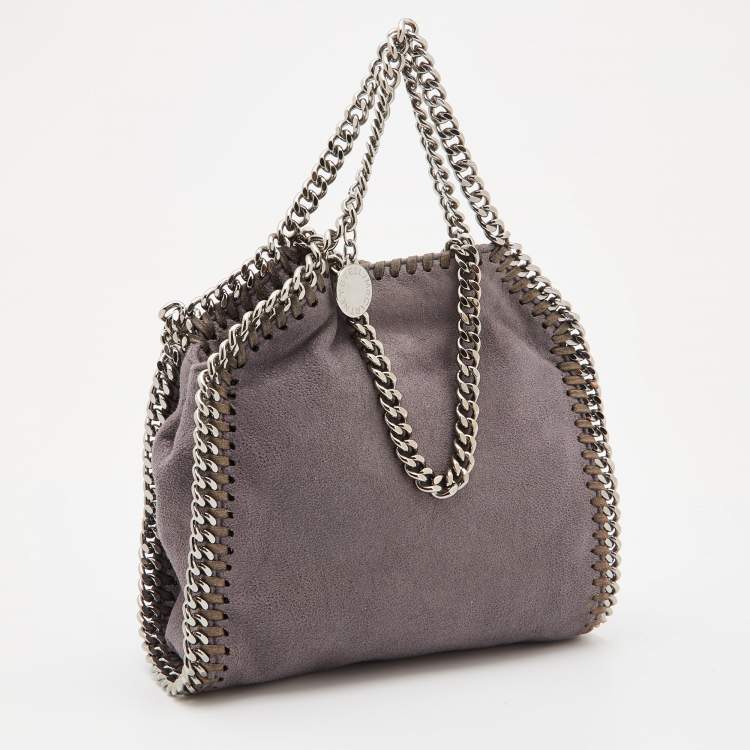 Pre Owned Stella McCartney Grey Faux Suede Tiny Falabella Tote