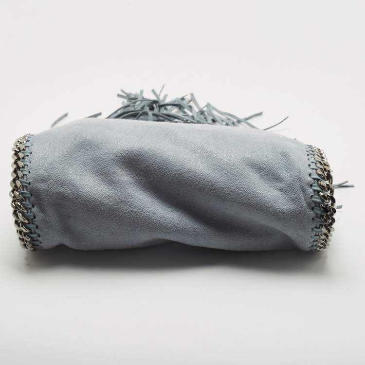 Pre Owned Stella McCartney Light Blue Faux Leather Mini Falabella Tote