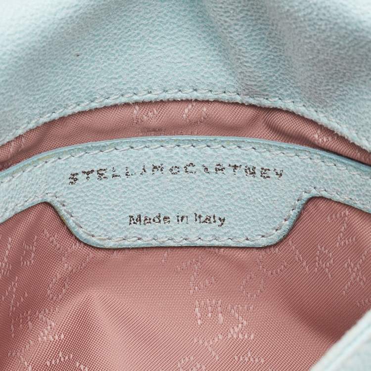 Pre Owned Stella McCartney Light Green Faux Suede Falabella Flap Bag