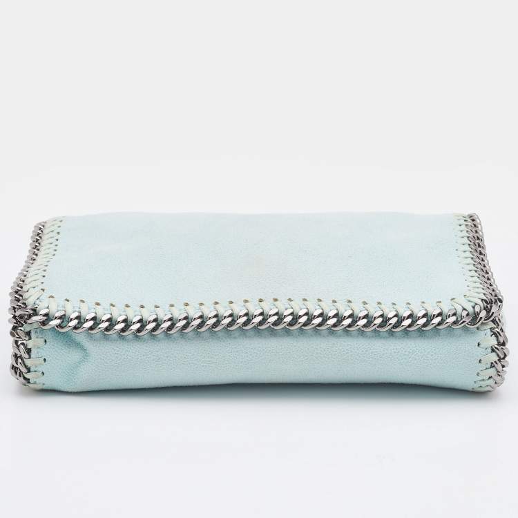 Pre Owned Stella McCartney Light Green Faux Suede Falabella Flap Bag