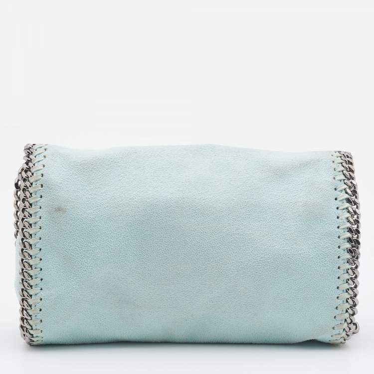 Pre Owned Stella McCartney Light Green Faux Suede Falabella Flap Bag