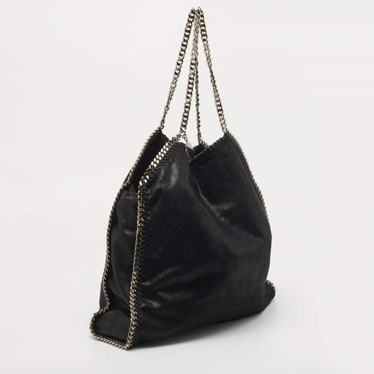 Pre Owned Stella McCartney Black Faux Leather Large Falabella Tote