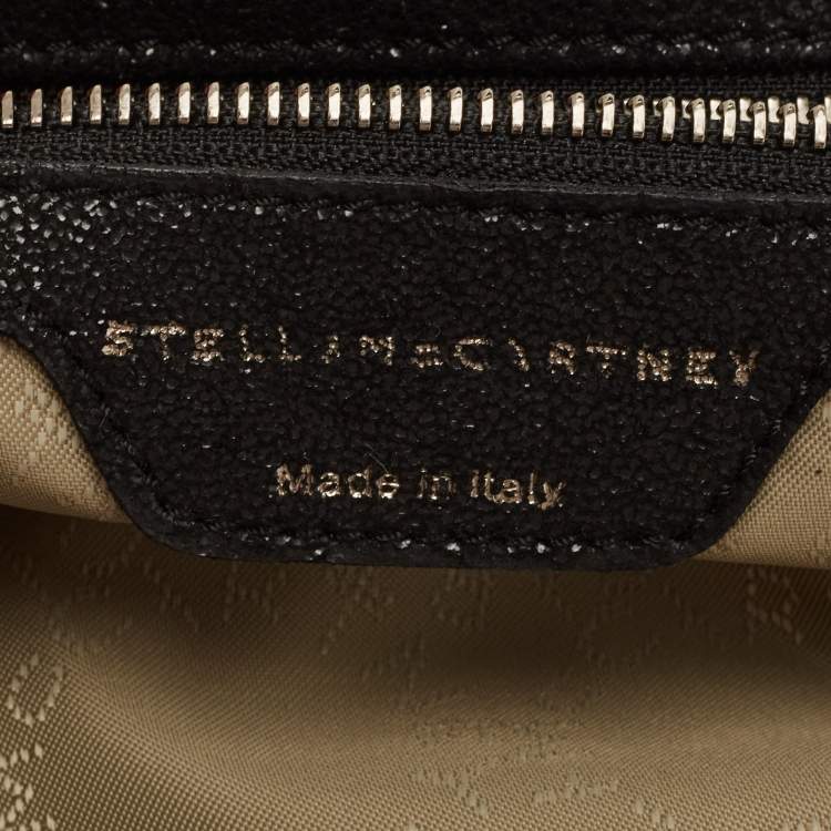 Pre Owned Stella McCartney Black Faux Leather Large Falabella Tote
