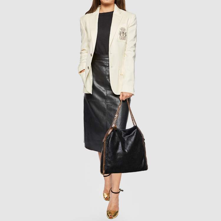 مملوكة مسبقًا Stella McCartney Black Faux Leather Falabella Tote