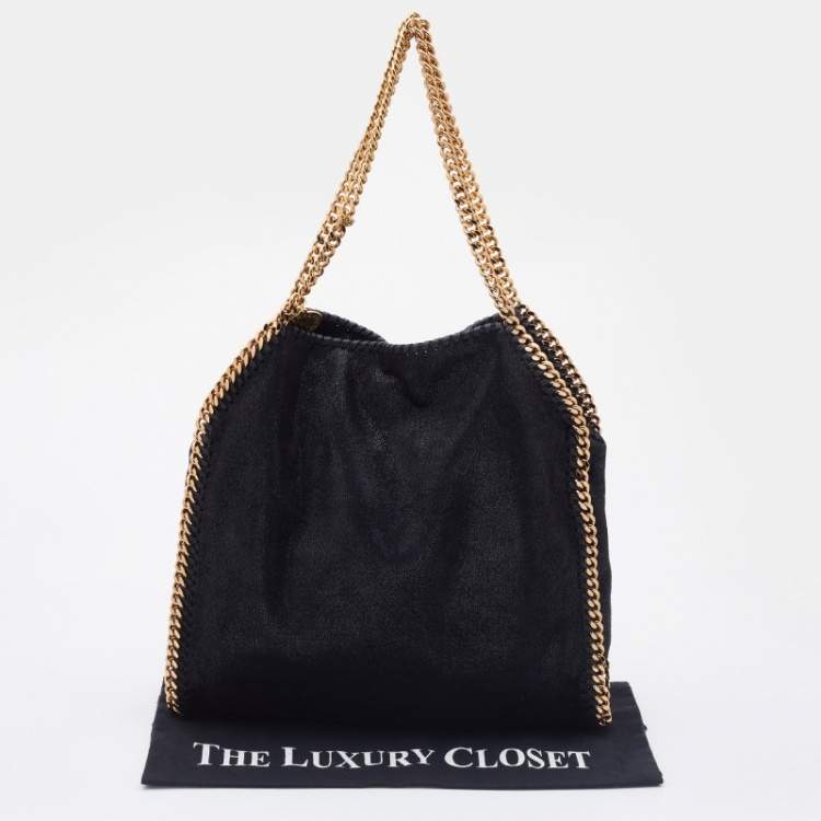 مملوكة مسبقًا Stella McCartney Black Faux Leather Falabella Tote