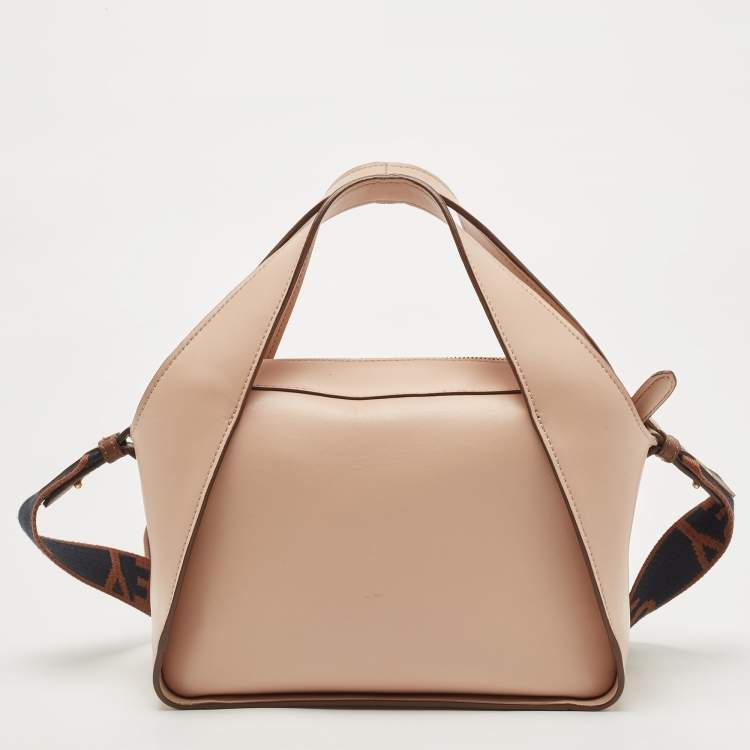 Pre Owned Stella McCartney Beige Faux Leather Stella Logo Crossbody Bag