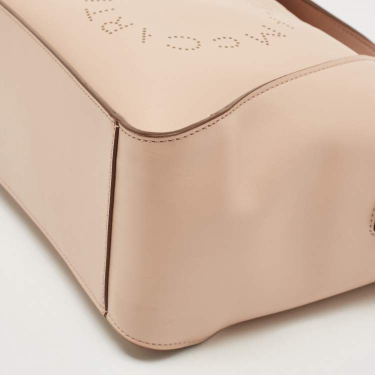 Pre Owned Stella McCartney Beige Faux Leather Stella Logo Crossbody Bag