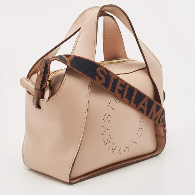 Pre Owned Stella McCartney Beige Faux Leather Stella Logo Crossbody Bag