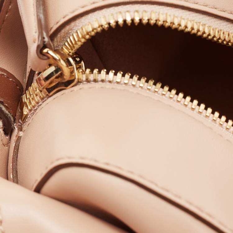 Pre Owned Stella McCartney Beige Faux Leather Stella Logo Crossbody Bag