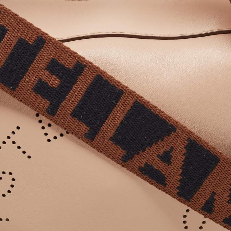 Pre Owned Stella McCartney Beige Faux Leather Stella Logo Crossbody Bag