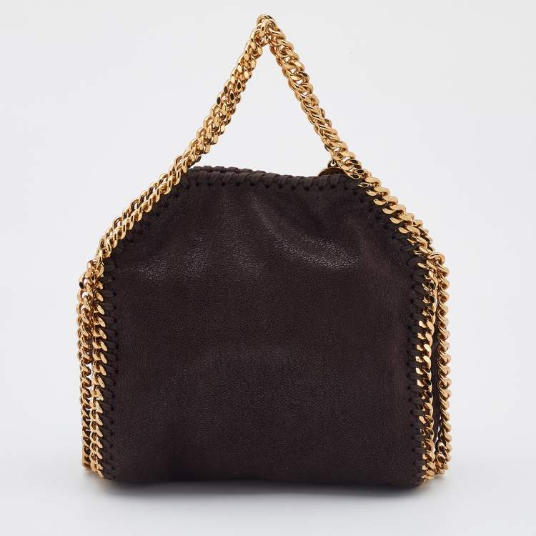 Pre Owned Stella McCartney Brown Faux Suede Tiny Falabella Tote