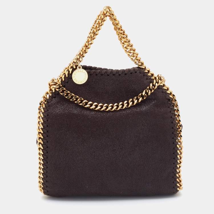 Pre Owned Stella McCartney Brown Faux Suede Tiny Falabella Tote