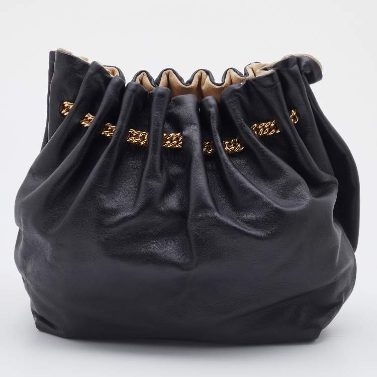 Pre Owned Stella McCartney Black Faux Leather Noma Bucket Bag