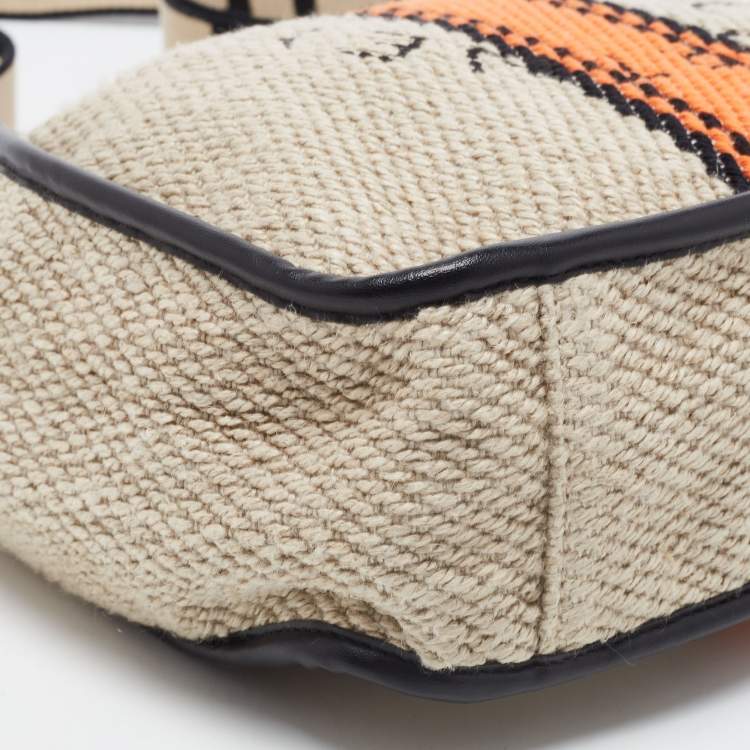 Pre Owned Stella McCartney Black/Beige Fabric Stella Logo Crossbody Bag