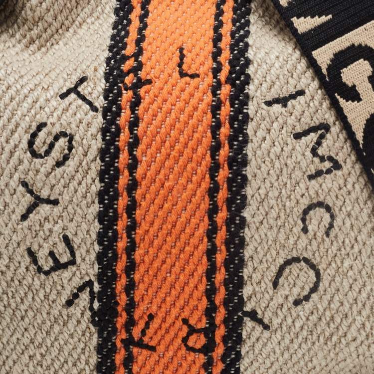 Pre Owned Stella McCartney Black/Beige Fabric Stella Logo Crossbody Bag