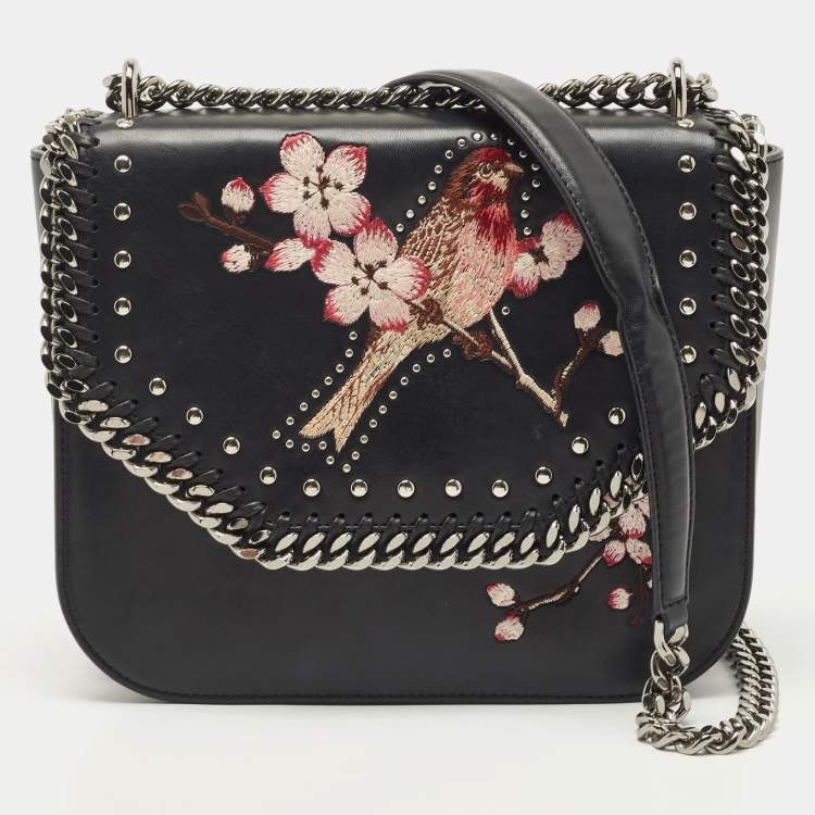 Pre Owned Stella McCartney Black Faux Leather Falabella Box Shoulder Bag