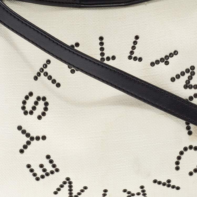 Pre Owned Stella McCartney Off White Canvas and Faux Leather Stella Logo Tote