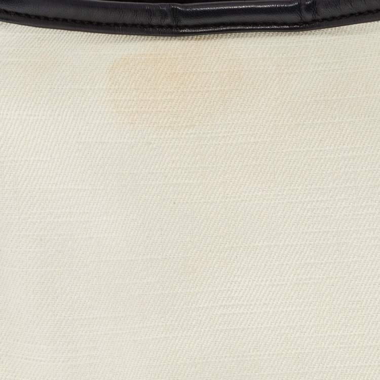 Pre Owned Stella McCartney Off White Canvas and Faux Leather Stella Logo Tote