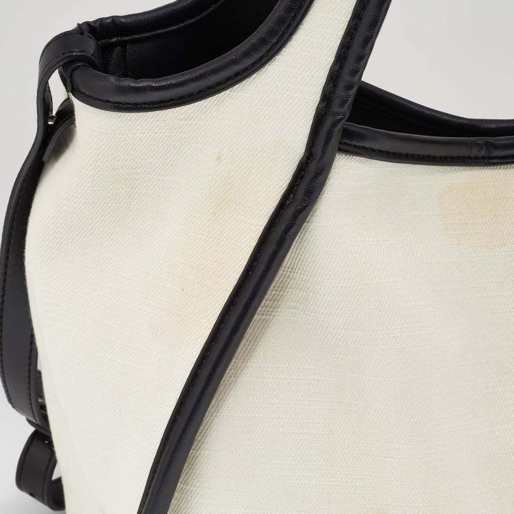Pre Owned Stella McCartney Off White Canvas and Faux Leather Stella Logo Tote