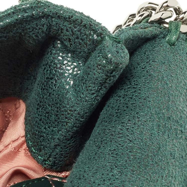 Pre Owned Stella McCartney Green Faux Suede Falabella Shoulder Bag