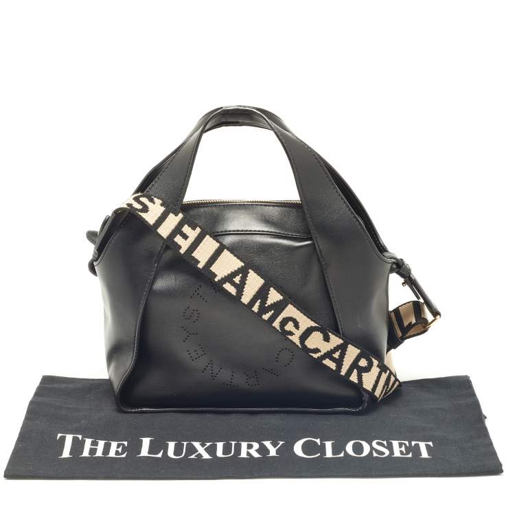 مملوكة مسبقًا Stella McCartney Black Faux Leather Stella Logo Tote