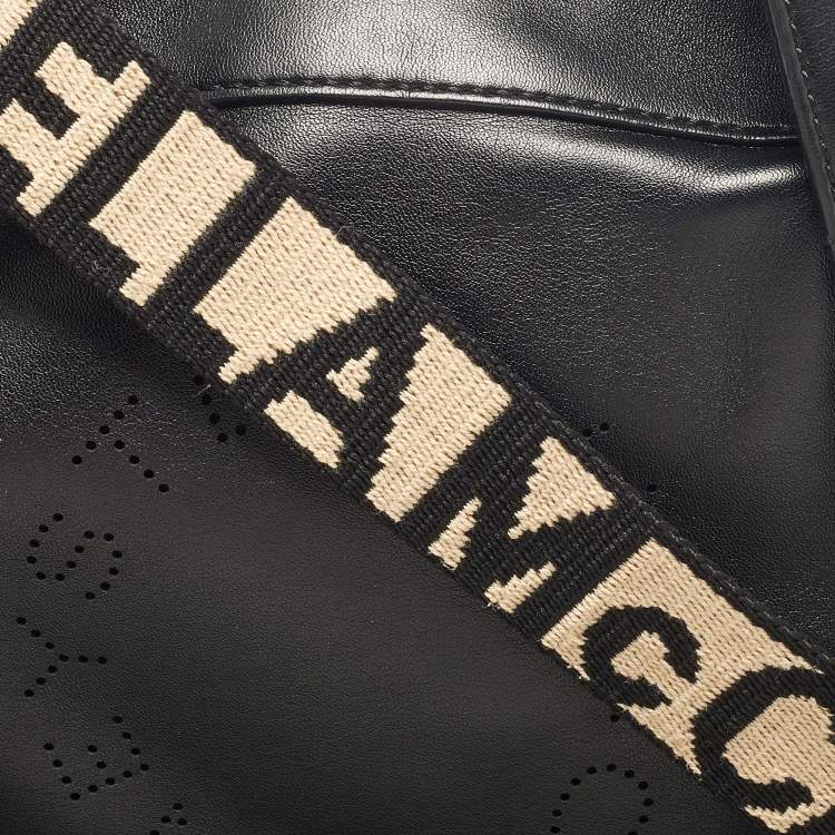 مملوكة مسبقًا Stella McCartney Black Faux Leather Stella Logo Tote