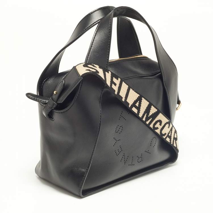 مملوكة مسبقًا Stella McCartney Black Faux Leather Stella Logo Tote