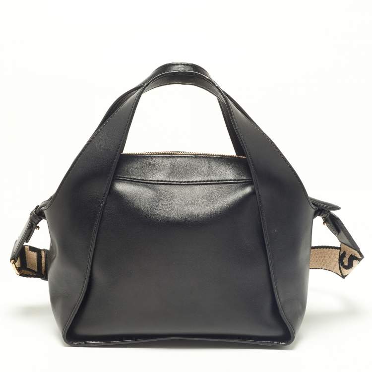 مملوكة مسبقًا Stella McCartney Black Faux Leather Stella Logo Tote