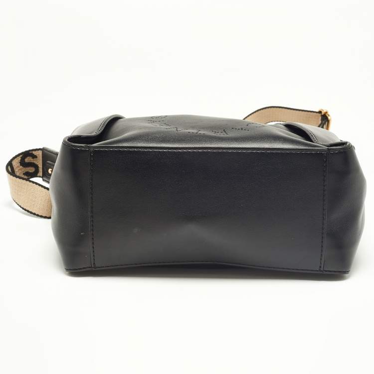 مملوكة مسبقًا Stella McCartney Black Faux Leather Stella Logo Tote
