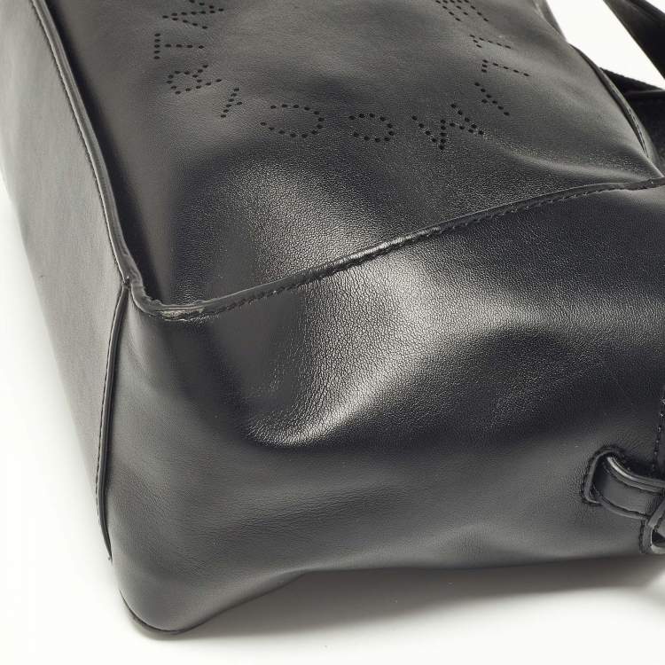 مملوكة مسبقًا Stella McCartney Black Faux Leather Stella Logo Tote