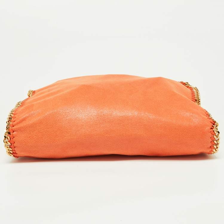 Pre Owned Stella McCartney Orange Faux Leather Small Falabella Tote