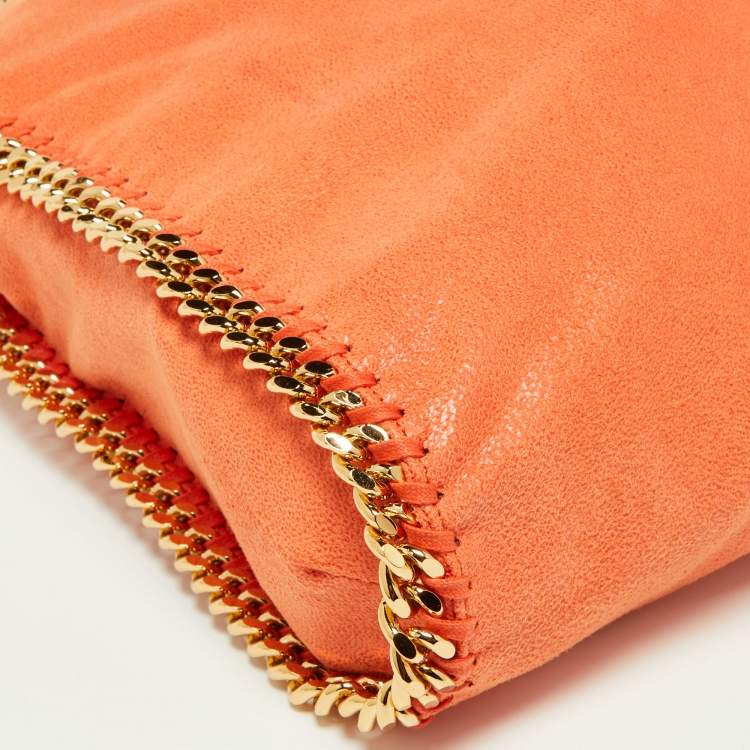 Pre Owned Stella McCartney Orange Faux Leather Small Falabella Tote
