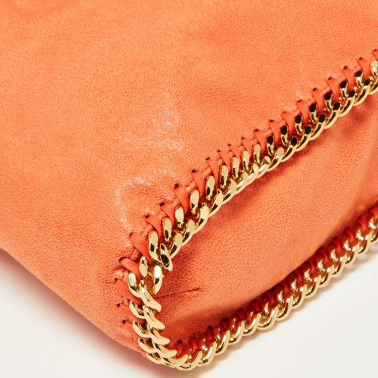 Pre Owned Stella McCartney Orange Faux Leather Small Falabella Tote