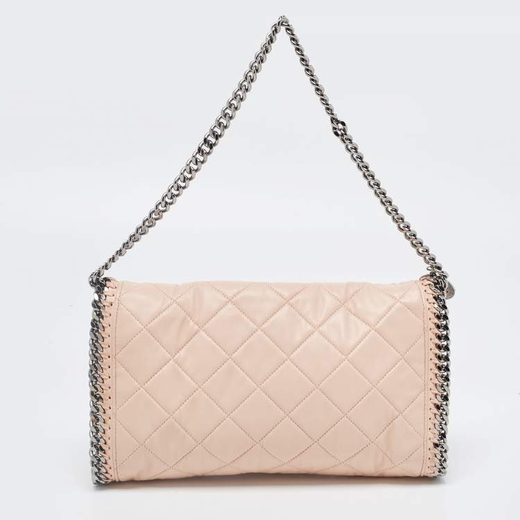 مملوكة مسبقًا Stella McCartney Pale Pink Quilted Faux Leather Falabella Shaggy Deer Flap Bag