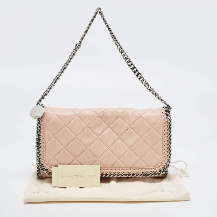 مملوكة مسبقًا Stella McCartney Pale Pink Quilted Faux Leather Falabella Shaggy Deer Flap Bag