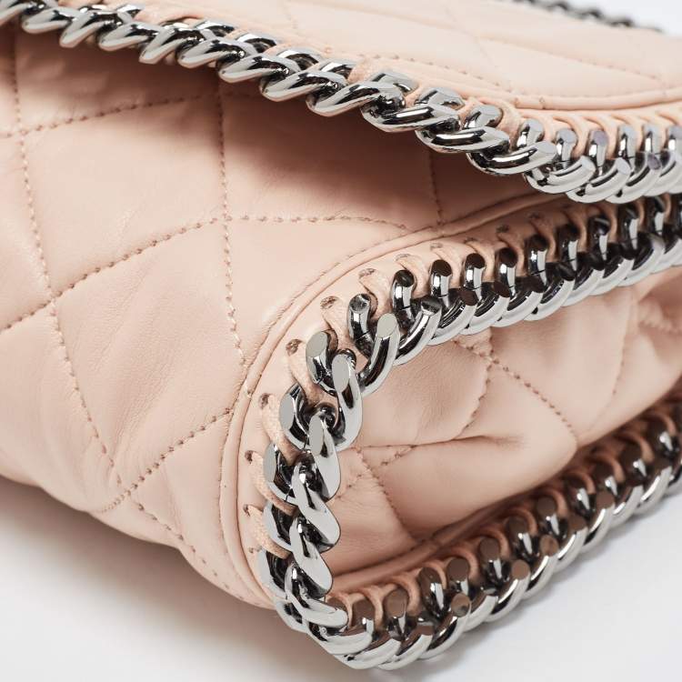 مملوكة مسبقًا Stella McCartney Pale Pink Quilted Faux Leather Falabella Shaggy Deer Flap Bag