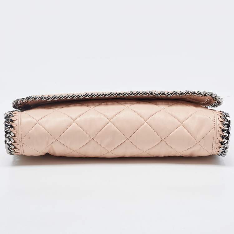 مملوكة مسبقً�ا Stella McCartney Pale Pink Quilted Faux Leather Falabella Shaggy Deer Flap Bag